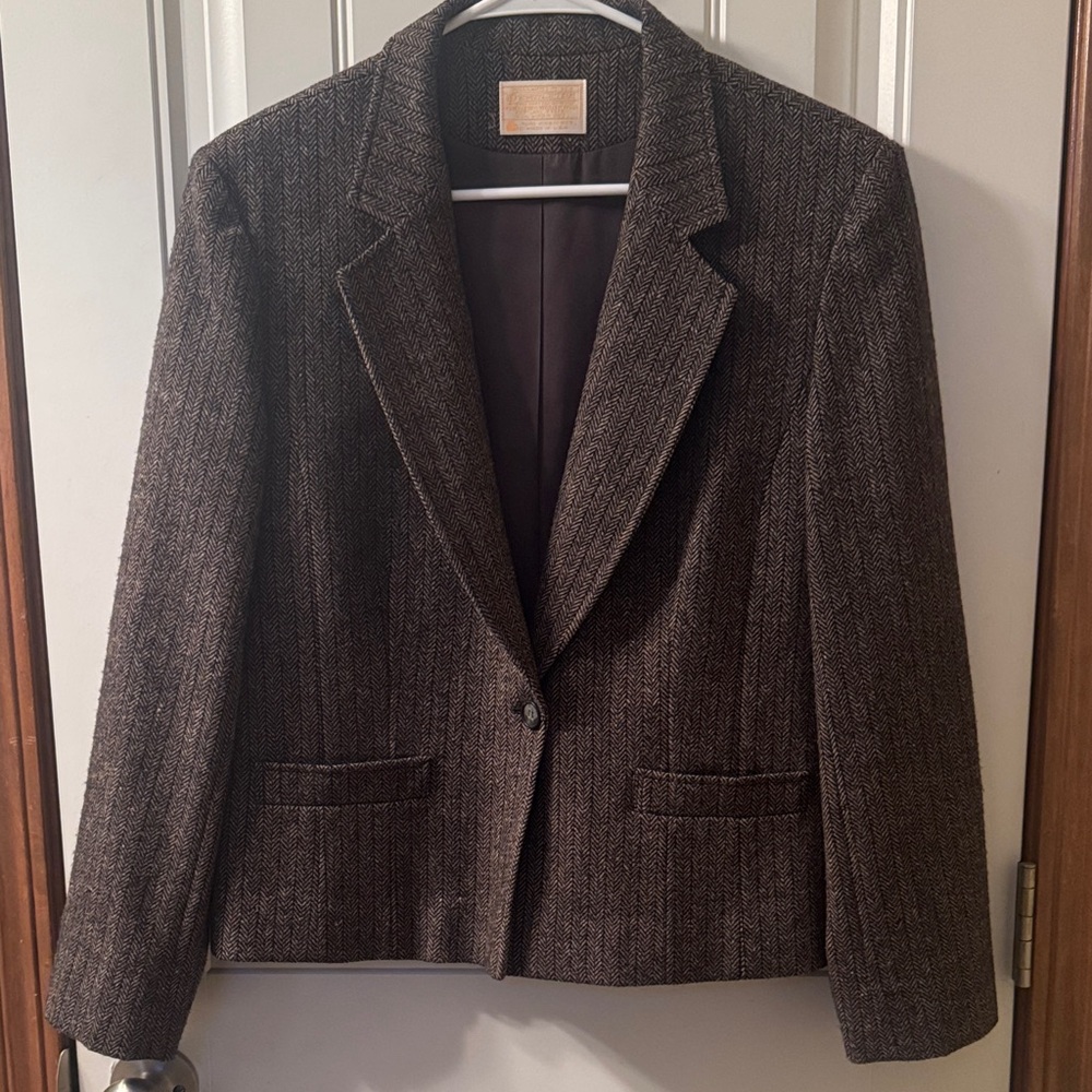 Pendleton Dark Brown Textured Blazer - image 1